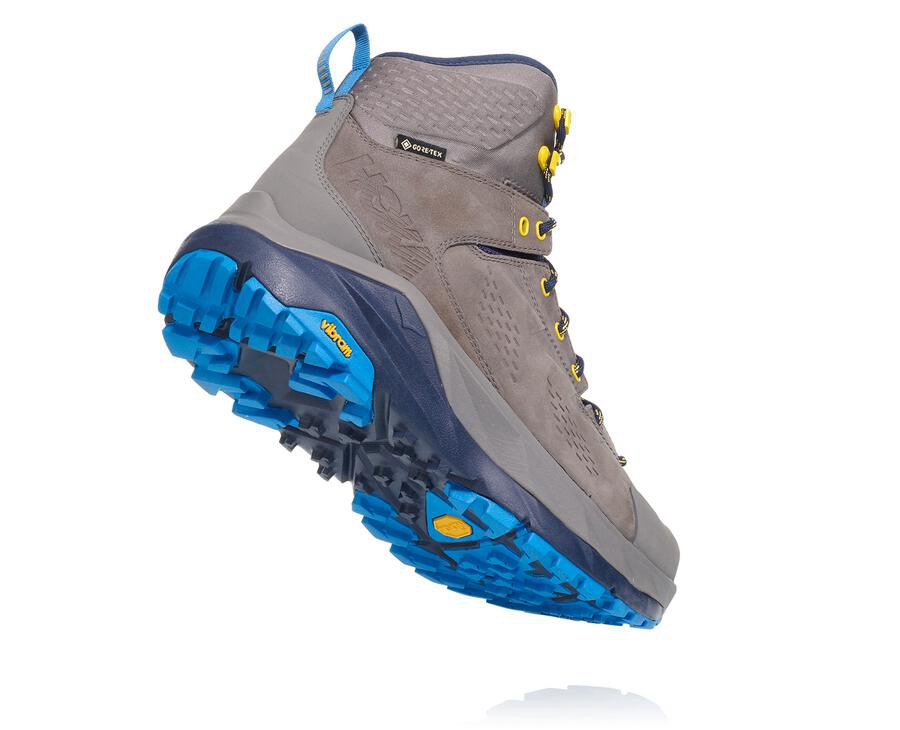 Botas De Montaña Hoka One One Hombre - Kaha Gore-Tex - Gris/Azules - LGZ248036